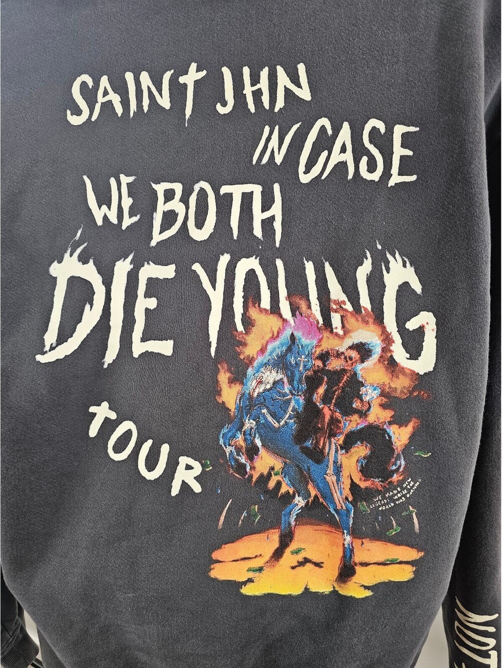 Saint JHN 21' 'In Case We Both Die Young' Tour Hoodie Grey - Picture 6 of 15